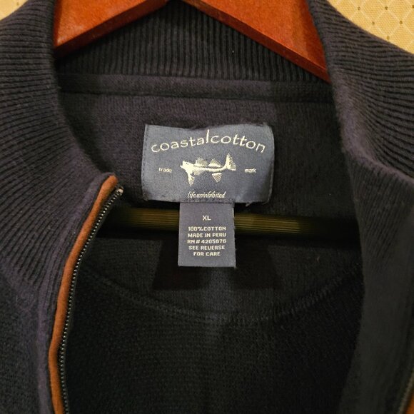Coastal Cotton Quarter-Zip Pullover – Navy - Picture 2 of 6
